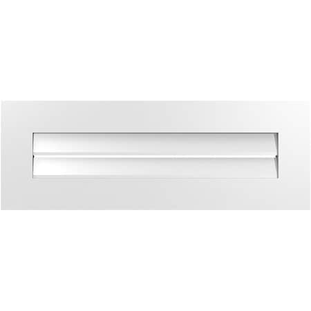 Ekena Millwork Vertical Surface Mount PVC Gable Vent: Functional, w/ 3-1/2"W x 1"P Standard Frame, 34"W x 12"H GVPVE34X1201SF